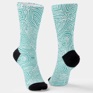 Teal Scribble Socks