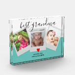 Teal Script BEST GRANDMA Cute Modern Custom Photo Block<br><div class="desc">Teal Script BEST GRANDMA Cute Modern Custom</div>