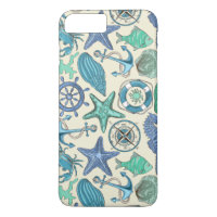 Teal Sea Animals Pattern