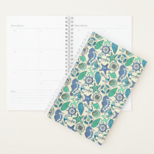 Teal Sea Animals Pattern Planner