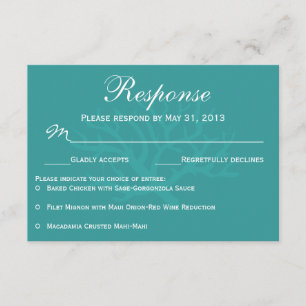 Teal Sea Coral RSVP Response Cards
