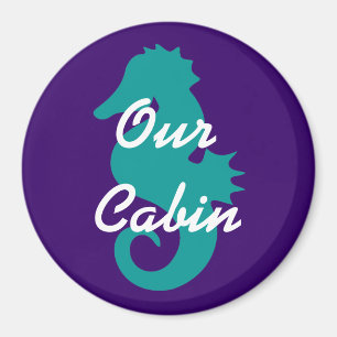 Teal Sea Horse Stateroom Door Marker Magnet