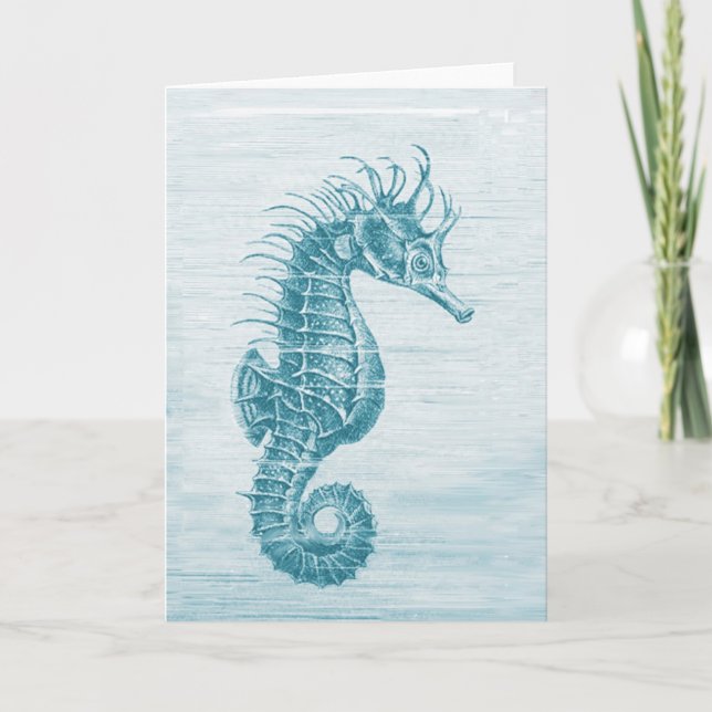 teal seahorse card (Front)