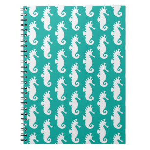 Teal Seahorse Pattern 1 Notebook