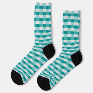Teal Shades Colour Blocks with Light Grey Socks