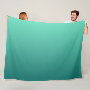 Teal Shades Sea Green Blue Aquamarine Fleece Blanket