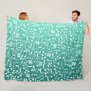 Teal Shades Sea Green Blue Aquamarine Fleece Blanket