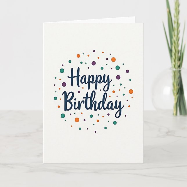Teal Shadow Birthday Card (Front)