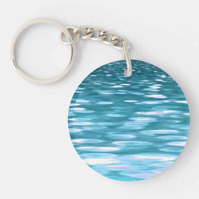 Teal shimmer key ring (Front)