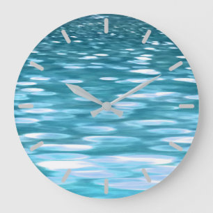 Teal shimmer large clock