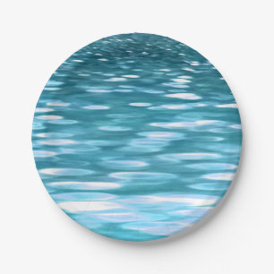 Teal shimmer paper plate