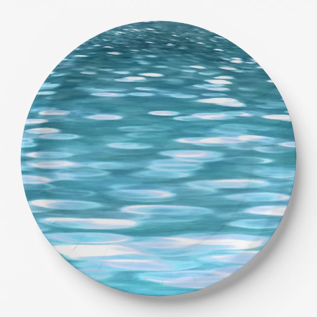 Teal shimmer paper plate (Front)