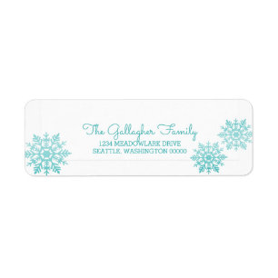 Teal Shimmering Chic Snowflake Holiday