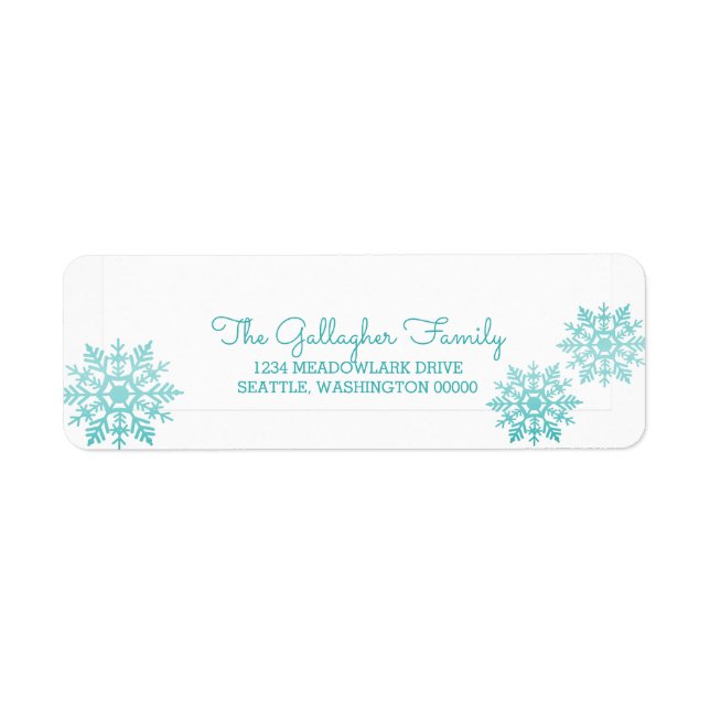 Teal Shimmering Chic Snowflake Holiday (Front)