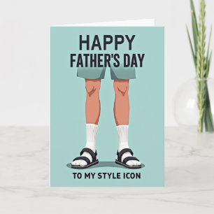 Teal Shorts Fathers Day Card
