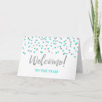 Teal Silver Confetti Employee Welcome to the Team