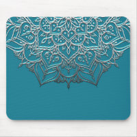 Teal & Silver Mandala Elegant Minimal Moroccan