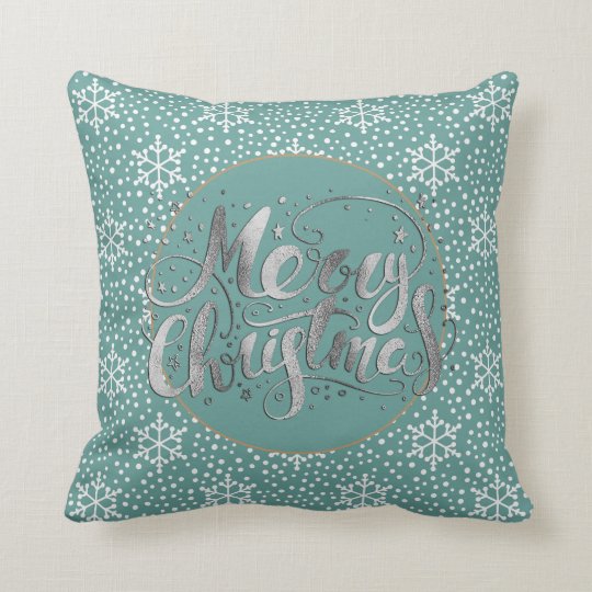 silver christmas pillows