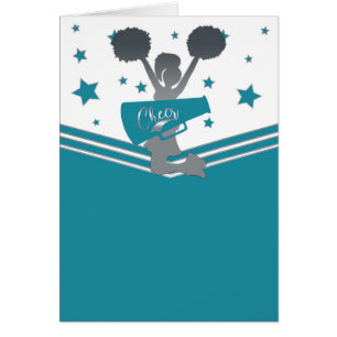 Teal Silver Stars Cheer-leading Thank You