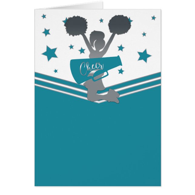 Teal Silver Stars Cheer-leading Thank You (Front)