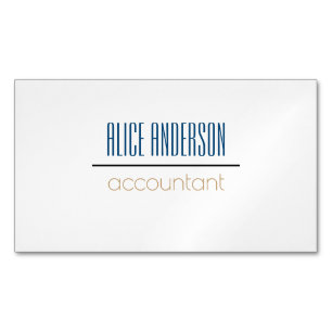 Teal simple geometric modern accountant business 	Magnetic business card