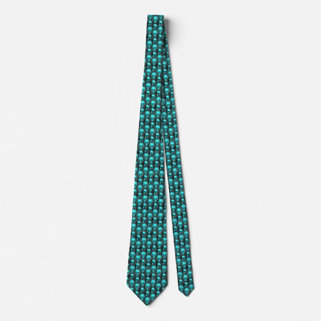 Teal Skulls Tie (Front)