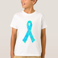 Teal Sky Blue Jigsaw Puzzle Pattern Ribbon