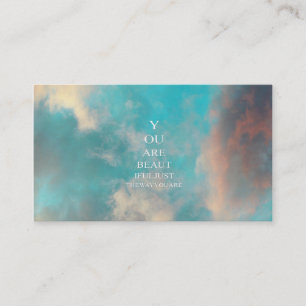 Teal Sky Blue Love Quote Business Card