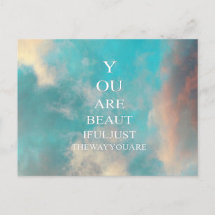 Teal Sky Blue Love Quote Postcard