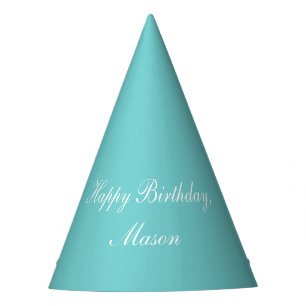 Teal Sky Happy Birthday Party Hats