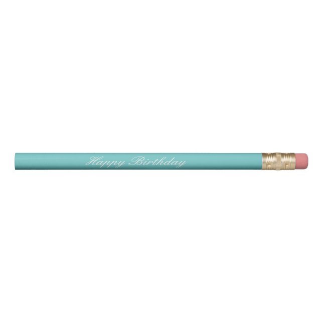 Teal Sky Happy Birthday Pencils (Front)