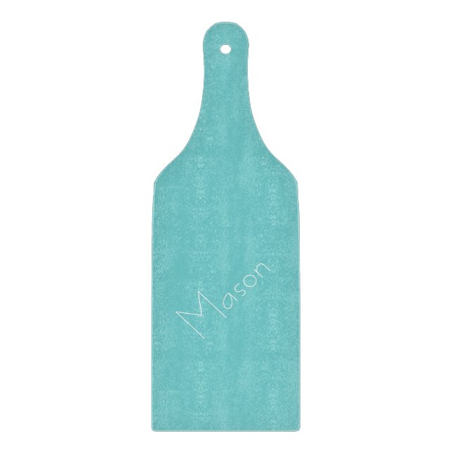 Teal Sky Personalised Glass Paddle Cutting Board (Front)