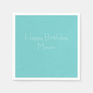 Teal Sky Personalised Party Paper Napkins
