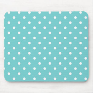 Teal Sky Polka Dot Mouse Pad