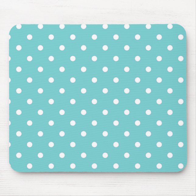 Teal Sky Polka Dot Mouse Pad (Front)
