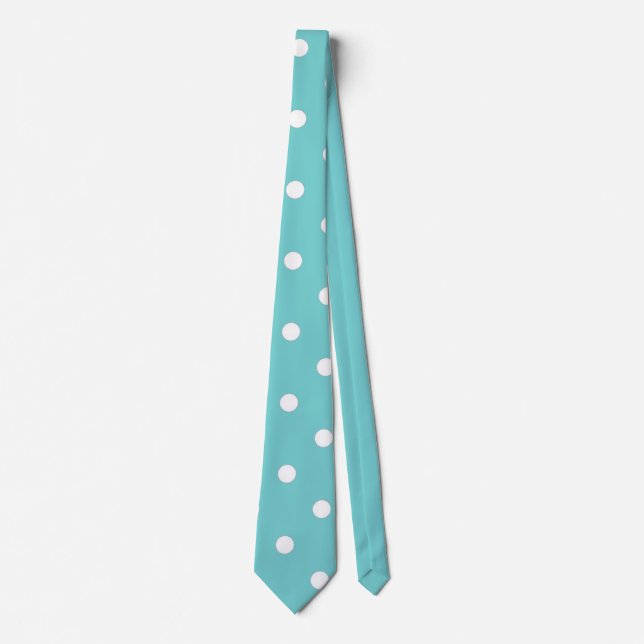 Teal Sky Polka Dot Neck Tie (Front)