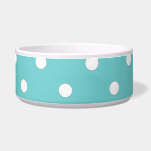 Teal Sky Polka Dot Pet Bowl