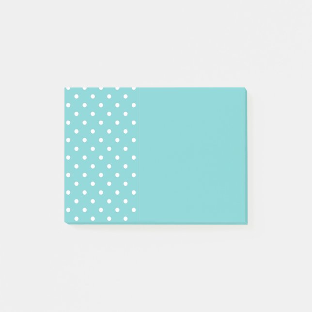 Teal Sky Polka Dot Post It Notes (Front)