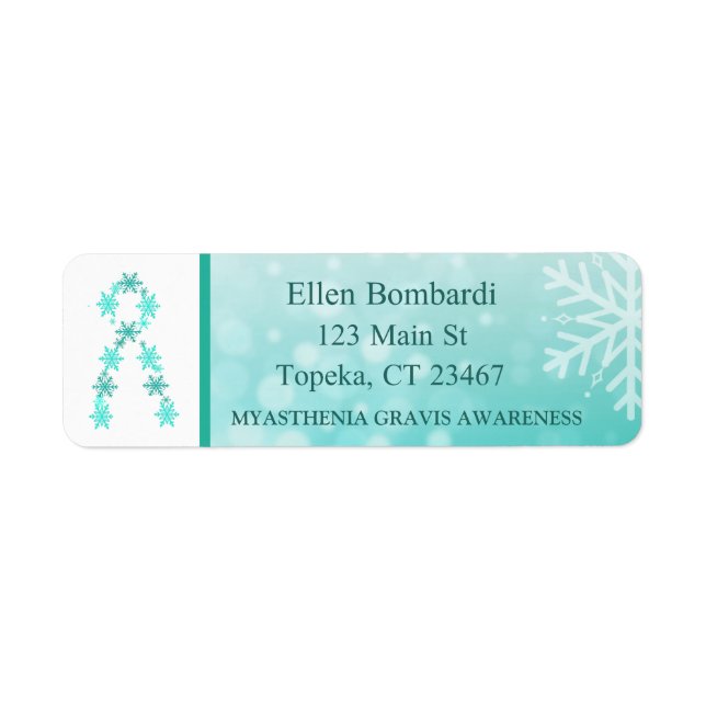 Teal Snowflake and MG Awareness Ribbon (Front)
