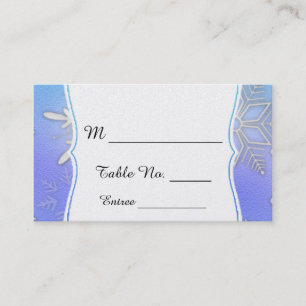Teal Snowflake Bracket winter Wedding Place Cards
