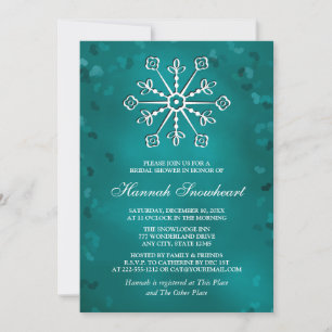 TEAL SNOWFLAKE BRIDAL SHOWER INVITATION