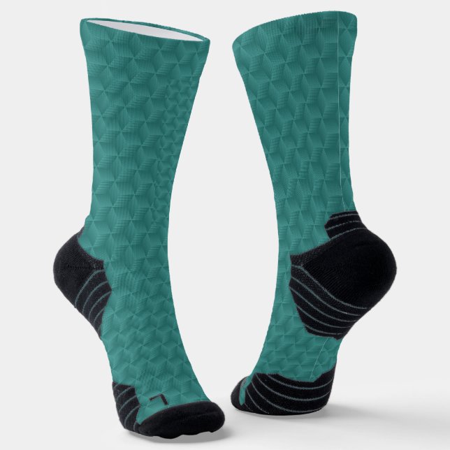 Teal socks with black cuffs (Angled)