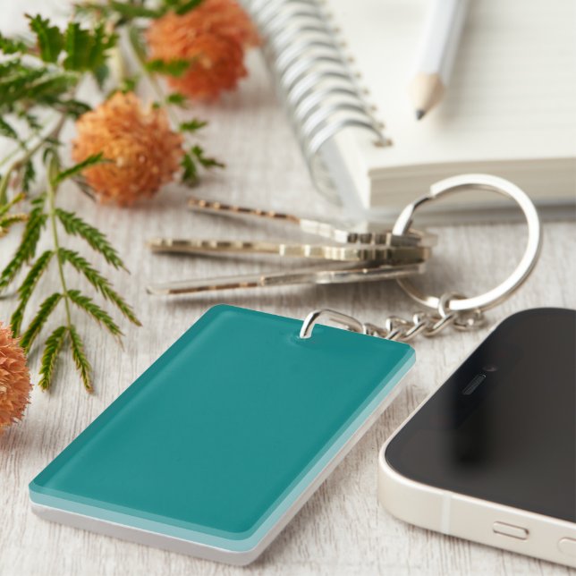 Teal Solid Colour | Classic | Elegant Key Ring (Front Right)