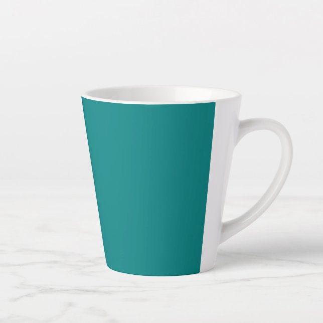 Teal Solid Colour | Classic | Elegant Latte Mug (Right)
