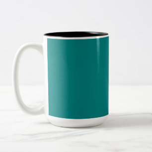 Teal Solid Colour   Classic   Elegant Two-Tone Coffee Mug
