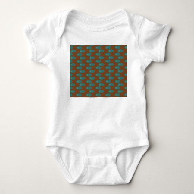 Teal Spaceships  Baby Bodysuit (Front)