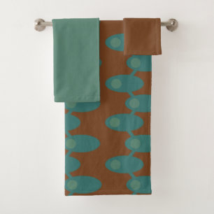 Teal Spaceships  Bath Towel Set