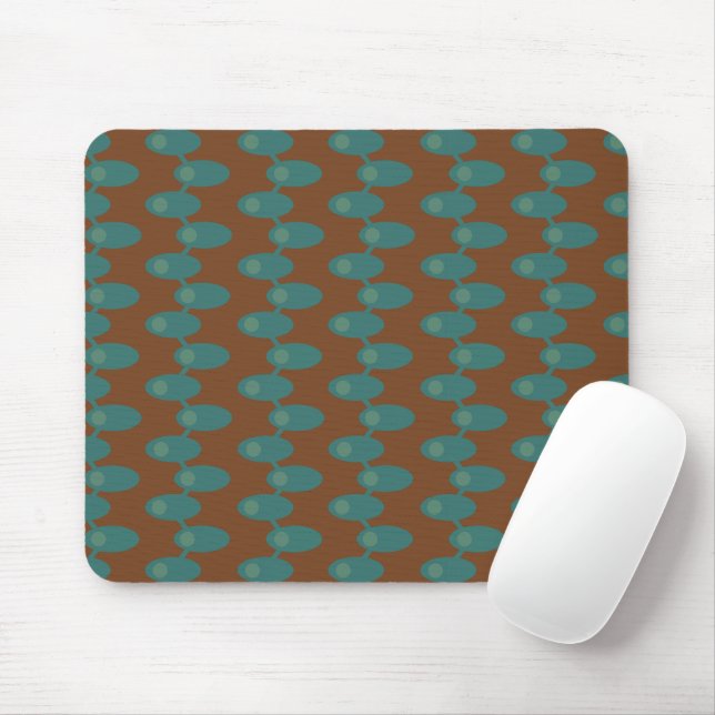 Teal Spaceships  Mouse Mat (With Mouse)