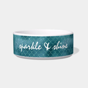 Teal Sparkle Mermaid personalised Bowl