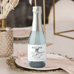 Teal Sparkling Wine Bridal Shower Mini Sparkling W Sparkling Wine Label<br><div class="desc">Pop The sparkling wine She's Changing Her Last Name! Celebrate the bride-to-be as she embarks on a new chapter! Use these Teal sparkling wine Bridal Shower Mini sparkling wine Labels for favours on your special day.</div>